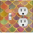thumbnail image 1 of Metal Light Switch Plate Outlet Cover Mermaid Rainbow MER001, 1 of 13