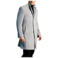 thumbnail image 2 of Fgnfyis Mens Jackets Lightweight Fashion Handsome Long Wool Overcoat Comfortable Warm Soft Coat Mens Coats and Jackets Grey XXL, 2 of 8