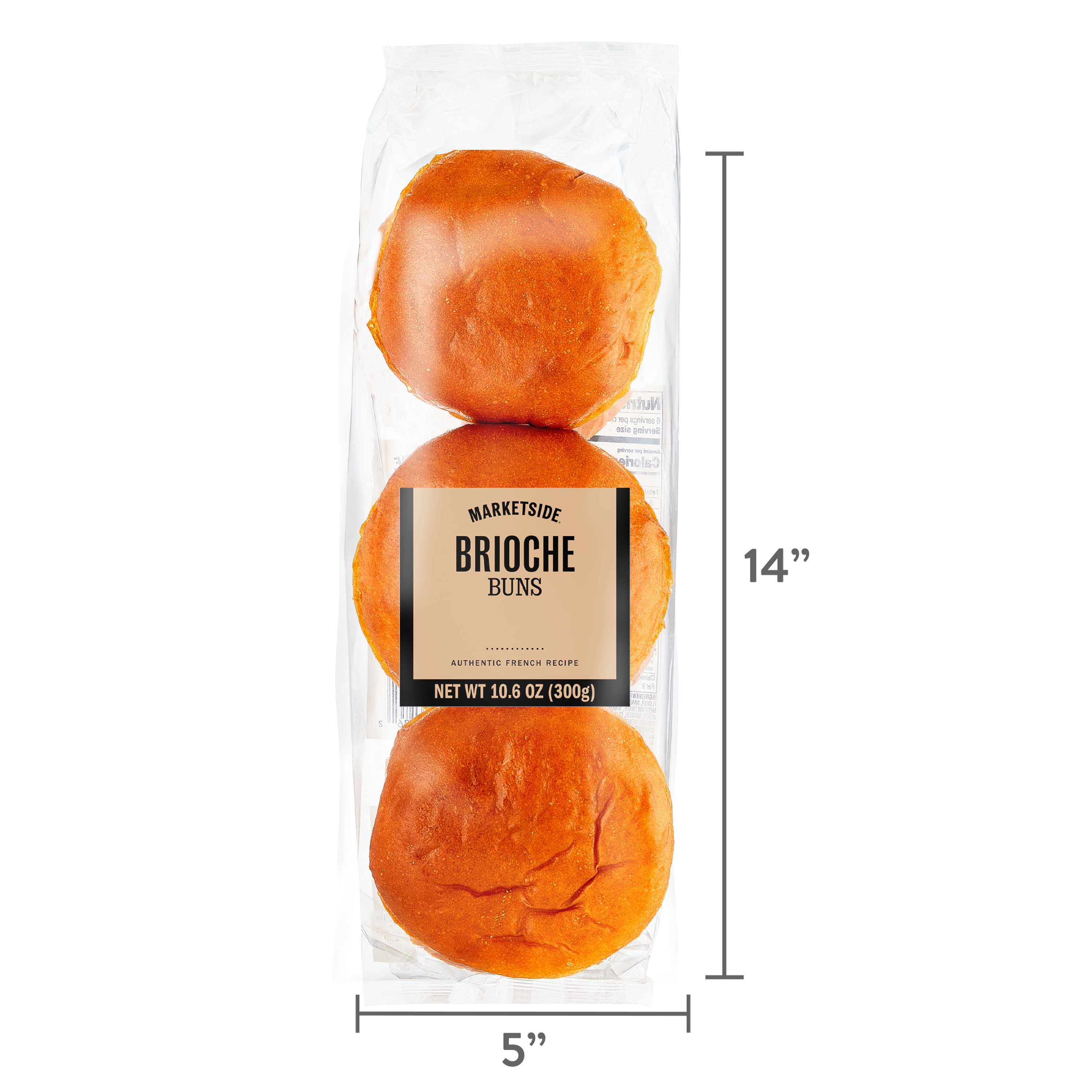 Marketside Brioche Style Hamburger Buns, 10.6 oz, 6 Count