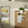 thumbnail image 4 of BWE A-91043-BG Wall Mount Toilet Paper Holder With Natural Marble Shelf Tissue Storage Holder In Brushed Gold, 4 of 9