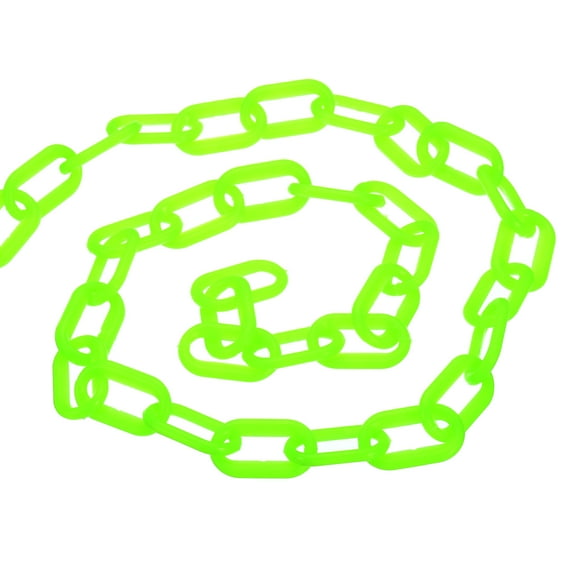 Unique Bargains 0.2' Diameter 39Ft Length Plastic Chain Barrier, Safety Link Chain Stanchion for Crowd Control, Green