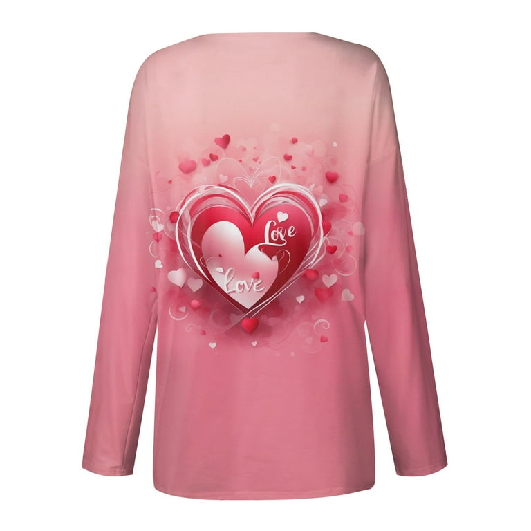 Olivcker Deals of The Day Clearance Prime Valentines Shirts for Women  Spring Fashion for Women 2024 3/4 Sleeve Cute Love Heart Graphic Tees Funny  Letter Print Round Collar Basic Pullover - ShopStyle Tops