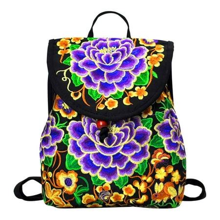 HBBKVI Backpack Ethnic Style Bag Embroidered Small Backpack Yunnan Embroidered Bag Embroidered Shoulders Bag