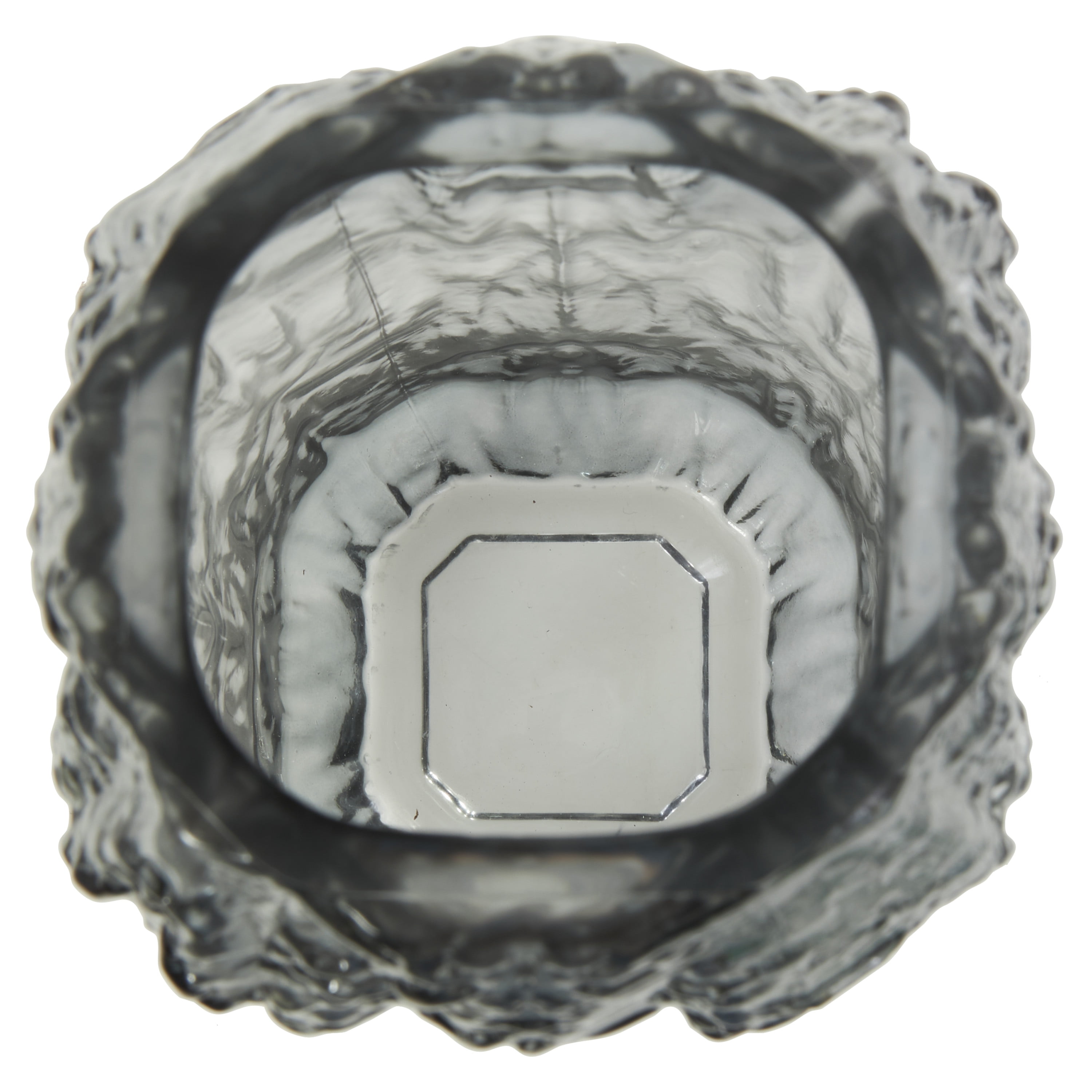 DecMode 11" Handmade Abstract Textured Rectangular Ombre Gray Glass Vase