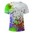 thumbnail image 3 of FINALGANG Mens Short Sleeve Crewneck TShirts With Colorful Paint Splatter Print Casual Loose Fit Streetwear Tees For Summer Holiday Daily Wear White XL, 3 of 4