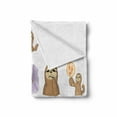 thumbnail image 2 of Sloth Soft Flannel Fleece Throw Blanket, Manga Style Sloth Characters with Different Expression and Poses Humorous Design, Cozy Plush for Indoor and Outdoor Use, 50" x 60", Multicolor, by Ambesonne, 2 of 6