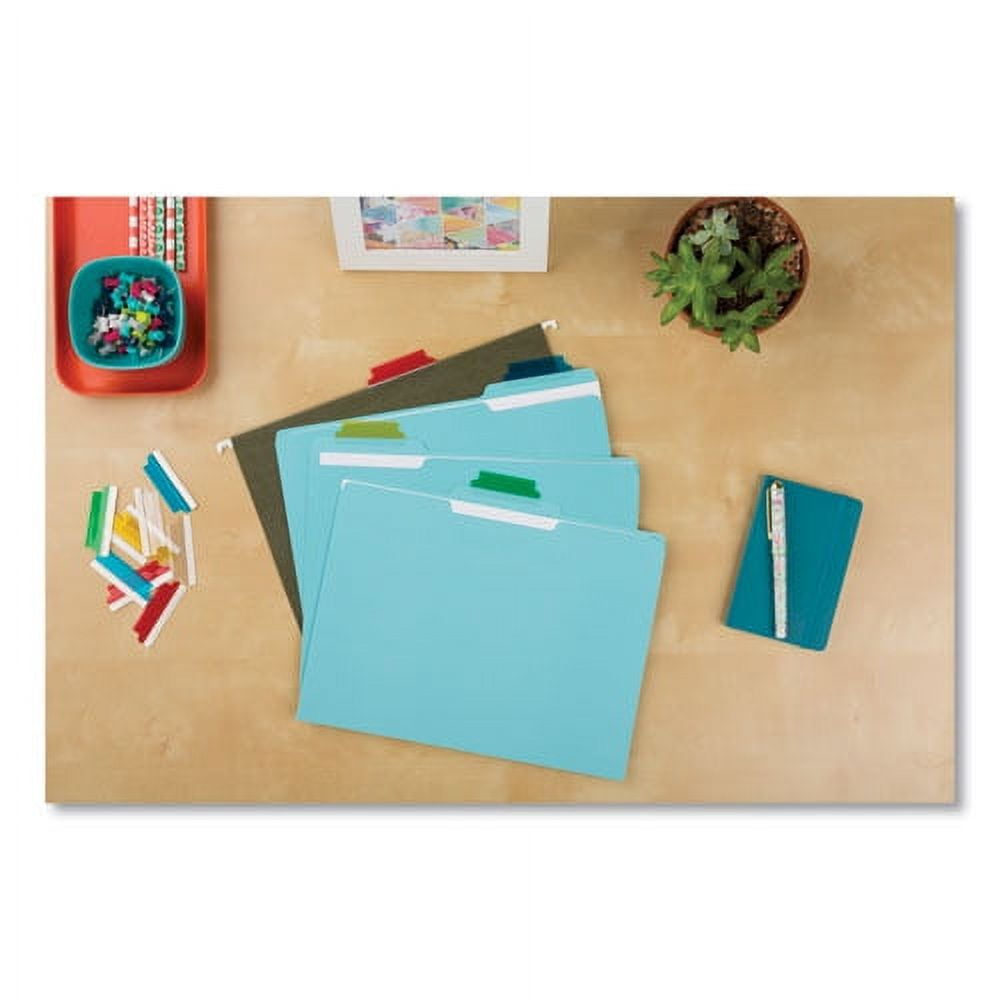 "Insertable Index Tabs With Printable Inserts, 1/5-Cut Tabs, Assorted Colors, 2"" Wide, 25/pack | Bundle of 2 Packs"