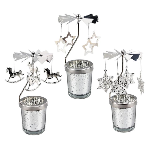 3 candelabros giratorios para velas. Caballo y y estrella Macarena Candelabro giratorio