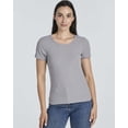 thumbnail image 2 of Real Essentials 4 Pack: Women's Ribbed Knit Short Sleeve Crew Neck T-Shirt (Available in Plus), 2 of 6