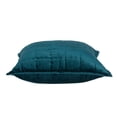 thumbnail image 3 of Parkland Collection Cyrene Transitional Teal Solid Quilted Pillow Cover With Poly Insert, 3 of 3
