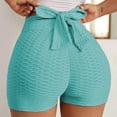 thumbnail image 2 of QLEICOM Women's High Waist Hip Stretch Yoga Shorts Tummy Control Fitness Athletic Workout Running Shorts with Deep Pockets Workout Out Biker Shorts Sky Blue XXL, US Size 12, 2 of 4