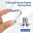 thumbnail image 4 of Uxcell 20pcs Doble Botón Clip de Resorte para Palas de Kayak 6.5x10x50mm Acero de Resorte 65Mn Clips de Bloqueo Telescópico Hueco en Forma de V para Poste de Tienda Paraguas Camping, 4 of 7