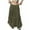 Army Green, variant on Women’s Long Tiered Maxi Skirt with Elastic Waist Lightweight Flowing Fabric Boho Style Casual Wear for Everyday Use Brown M