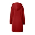 thumbnail image 4 of Inglocry Long Zip Up Hoodie Women Casual Hooded Long Tunic Sweatshirts Y2k Comfort Hoodies Fall Jacket Coat with Pockets Red L, 4 of 5