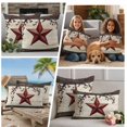 thumbnail image 5 of Texas Star Red Outdoor Waterproof Pillow Covers, Farmhouse Berry Wooden Vintage Decorative Square Throw Pillowcase Sofa Cushion Sham for Patio/Couch/Chair, 26"x26" 2 Pack, 5 of 8