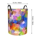 thumbnail image 4 of DouZhe Waterproof Collapsible Large Laundry Baskets, Geometries Squares Cubes Prints Circular Hamper with Handles, 4 of 7