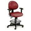 OFM 241-VAM-AADK 24 Hour Ergonomic Task Chair with Arms and Drafting Kit, Antimicrobial Vinyl, Mid Back, Wine