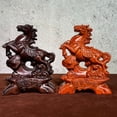 thumbnail image 2 of Ebony wood carved horse figurine, handicraft, home decor, solid wood carving, "Horse of Success" for housewarming or business opening., 2 of 3