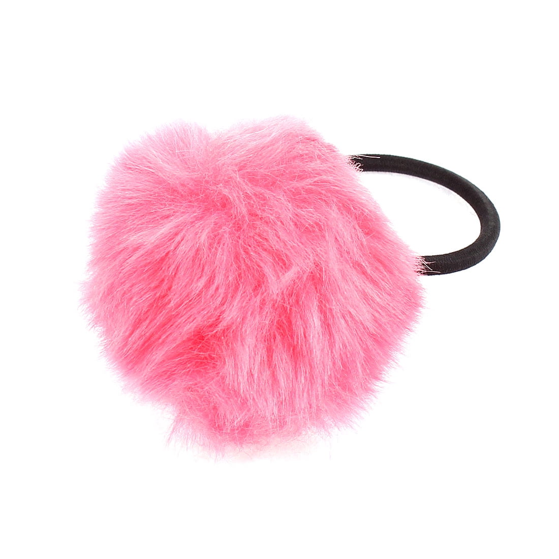 Lady Fluffy Faux Fur Decor Stretchy Band Hair Tie Ponytail