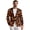Black Orange Flame Pattern, variant on Cartoon Dinosaur Lightweight Coat, One Button Suit Jacket Slim Fit Polyester Suit Separates Coat for Casual