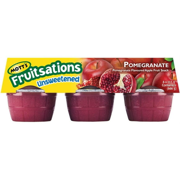 Collation aux fruits Fruitsations de Mott’s pommes et grenades non sucrées 6 coupes, 666 g