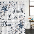 thumbnail image 2 of Farmhouse Shower Curtain, Waterproof Shower Curtains for Bathroom, Blue Country Texas Star Vintage Berries Wooden Washable Fabric Bathtub Curtain Set Bath Decor with 12 Hooks Extra Long 72"x96", 2 of 8