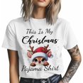 thumbnail image 4 of Camisetas gráficas informales de manga corta con copos de nieve y alce navideño para hombre, 4 of 8