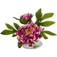 thumbnail image 3 of Nearly Natural 4789 Pivoine avec Vase en Verre Assorti, Lot de 3, 3 of 4