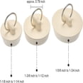 thumbnail image 3 of 6 Pieces Rubber Sink Stopper Set Drain Stopper Plug with Hanging Ring for Bathtub, Kitchen and Bathroom, 3 Sizes, White, 3 of 7
