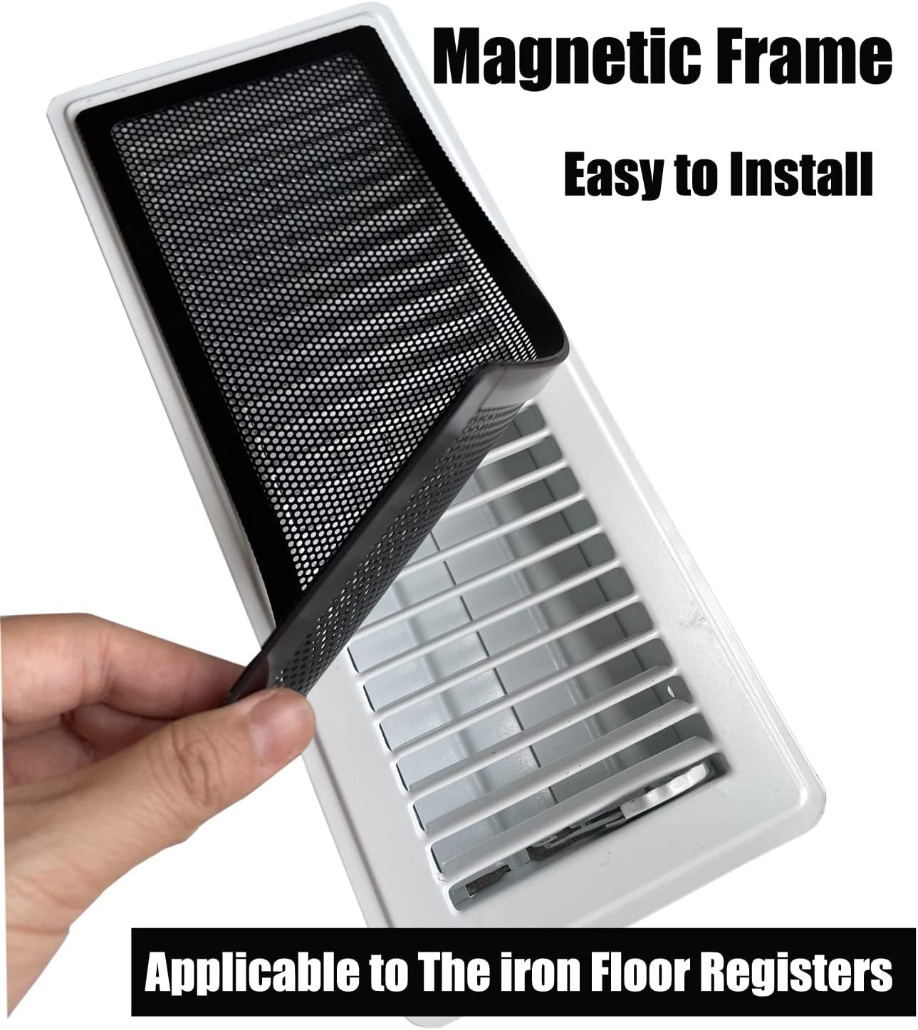 Floor Register Vent Cover- 4x10 Magnetic Air Vent Screen Mesh Cover,  Perfect for Wall/Ceiling/Floor Air Vent Filters (4-Packs)