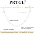 thumbnail image 6 of CROPD Pearl Necklace: 14K White Gold-Plated Pearl Pendant Necklace for Women Station Choker Y-necklace 16.5" + 2", 6 of 12