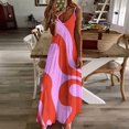 thumbnail image 4 of Abstract Red Pink Swirl Pattern Sleeveless Dress Women's Evening Dress Womans Clothing, 4 of 9