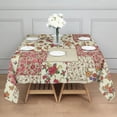thumbnail image 3 of Pioneer Flower Floral Print Pattern Square Tablecloth,Waterproof Square Table Cover,Wipeable Spillproof Washable Table Cover for Home Kitchen Party Decor 42"X42"(107x107cm), 3 of 6