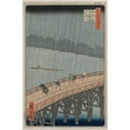 thumbnail image 3 of Andō Hiroshige 13x18 Black Modern Framed Museum Art Print Titled - Sudden Shower Over Shin-Ohashi Bridge and Atake, from the Series One Hundred Famous Views of Edo (1857), 3 of 5