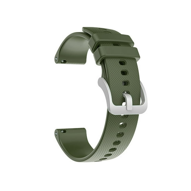 Amdohai 18mm Unisex Silicone Replacement Watch Strap with Quick Release Spring Bars Silver Buckle Compatible with GARMIN Watch Dark Green Walmart