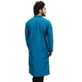 thumbnail image 6 of Atasi Men's Casual Dupion Long Kurta Blue Mandarin Collar Ethnic Shirt-Small, 6 of 9