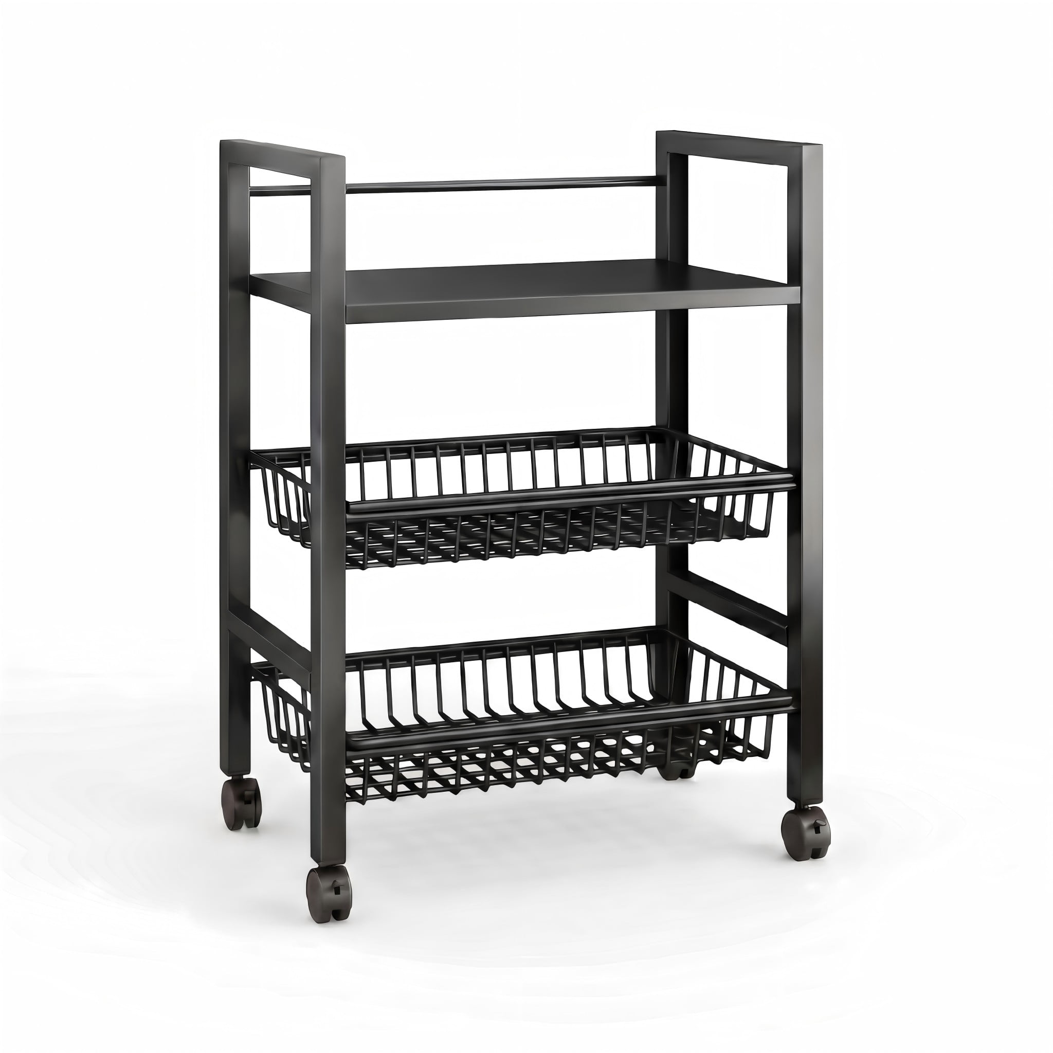 Rolling Kitchen Storage Cart with Shelves and Baskets, Mobile Pantry Organizer for Kitchen, Coffee Station and Small Spaces, Multiple Styles Available