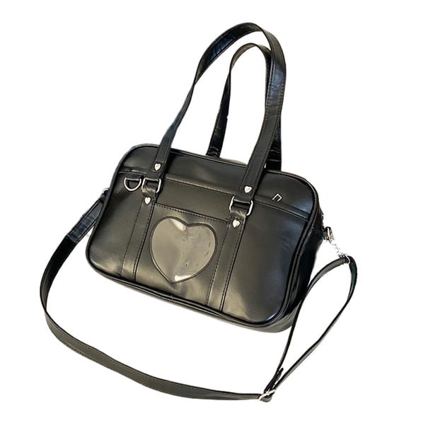 Bolso cruzado ligero de PU Qarigey con bolsos multifuncionales para mujer negro