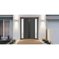 thumbnail image 2 of Front Exterior Prehung Metal-Plastic Door Frosted Glass | Manux 8112 Antracite Grey | 2 Side Sidelite Transoms | Office Commercial and Residential Doors Patio Garage 64x80 (W14+36+14x80) Left-hand, 2 of 5