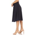 thumbnail image 2 of Women's Solid A-line Casual High Waist Bow Tie Belted A Line Midi Knee Length Skirts, 2 of 6