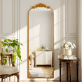 thumbnail image 2 of BEAUTYPEAK 66"x21" Arched Full Length Mirror Metal Vintage Mirror Baroque Style,Gold, 2 of 9