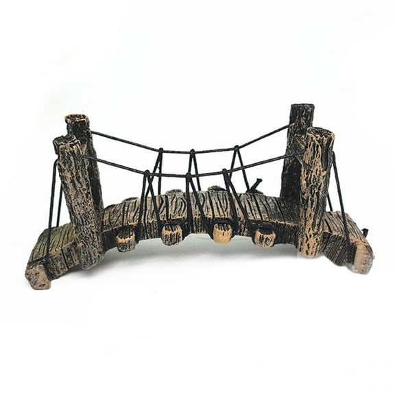 Anvazise Fake Aquarium Water Bridge Ornament Fish Tank Synthetic Resin Decor Non-toxic