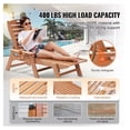 thumbnail image 4 of Outdoor Chaise Lounge Chair 6 Position Adjustable Reclining Bench Lounger Brown - Heavy Duty HDPE Plastic Pool Patio Lounger with Cup Holder - 400lbs Capacity, 4 of 9