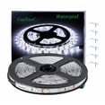 thumbnail image 1 of GUOTONG Tiras de Luces LED Blancas, Cinta LED 300 SMD 2835 cortable a Prueba de Agua, Cinta Flexible de 6000 K 12 V 16,4 pies/5 m, iluminación para gabinetes de Cocina, Exterior/Interior, 1 of 5