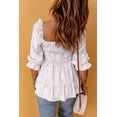 thumbnail image 1 of ABPHQTO Top peplum de leopardo floral fruncido con cuello cuadrado para mujer, 1 of 5