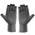 thumbnail image 1 of Guantes de compresión para artritis 1 par de terapia antideslizante medio dedo (M gris), 1 of 9