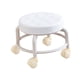 thumbnail image 5 of Silla giratoria con asiento bajo con ruedas, taburete de pedicura pequeño, resistente y resistente, 360 grados blanco, 5 of 9