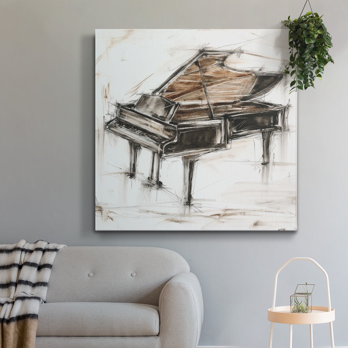 Wexford Home Grand Piano Study-Premium Gallery Wrapped Canvas, 24" x 24" - Ready to Hang