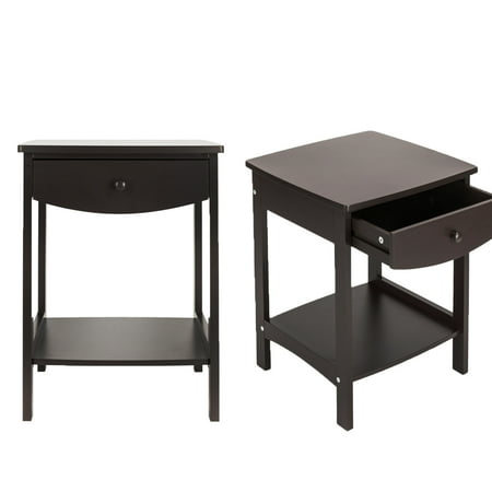 - UBesGoo Set of 2 Two Layers Nightstands Beside End Table Night Stand Bedroom Side Bed Desk Couchside Organizer Storage Cabinet with Drawer Home Furniture
