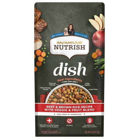 Rachael Ray Nutrish Dish Beef & Brown Rice Recipe with Veggies & Fruit Dry Dog Food 3.75 lb. Bag